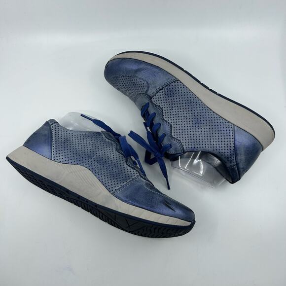 Dansko Christina Lace Up Sneaker Womens EU 40 US 9.5-10 Blue Metallic Round Toe - Picture 3 of 9